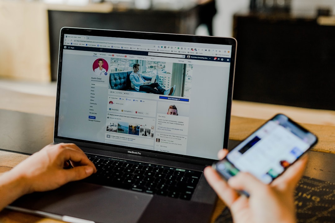services-01 Facebook page of an entrepreneur's social media on desktop and mobile.